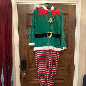 Elf Costume Onesie Pajamas – Christmas Holiday Outfit (NWT, Medium)